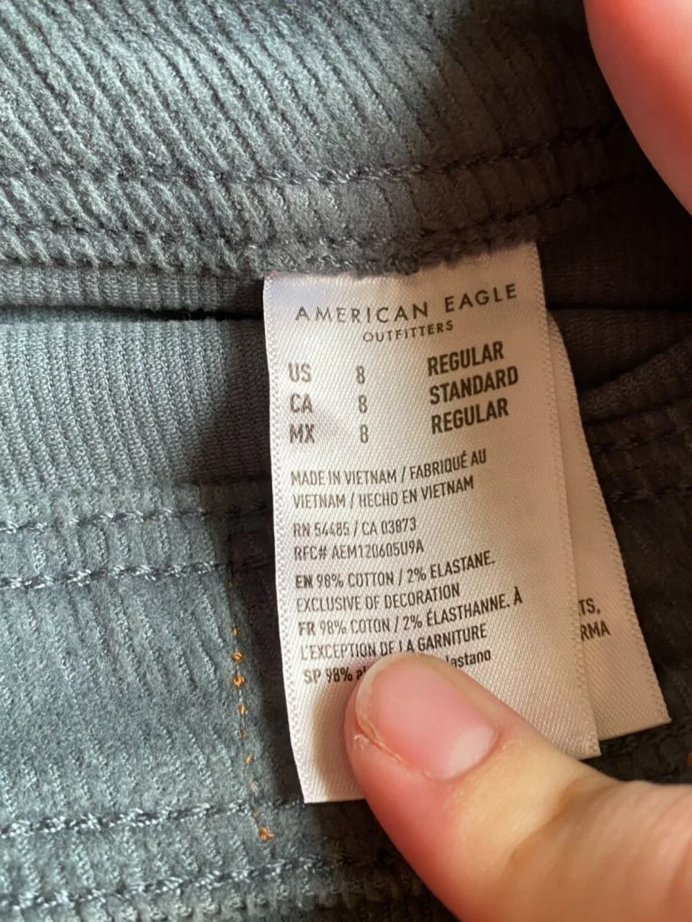 American Eagle Green Corduroy Skirt